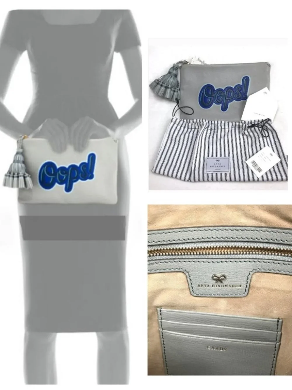 NWT Anya Hindmarch Georgiana Oops Tassel Clutch